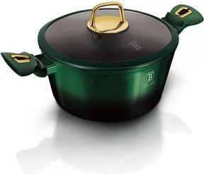 Berlingerhaus berlinger haus 6057 - braadpan met titanium coating - 20 cm - met deksel - emerald collection