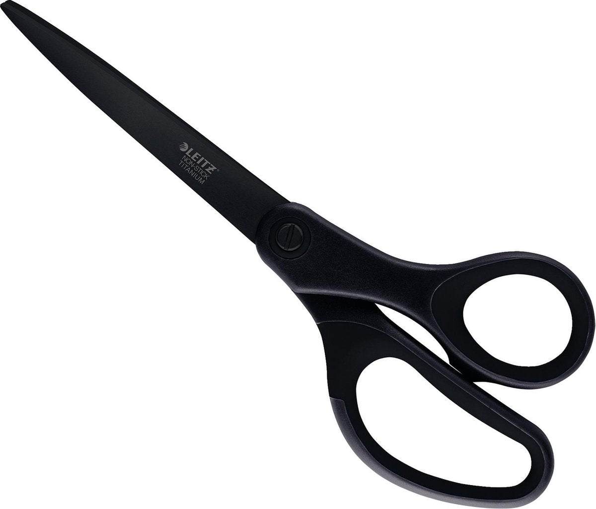 Leitz Wow Antihaft-Titanschere – 205 mm – für Büro- und Heimarbeiten – ideal für das Heimbüro – Schwarz