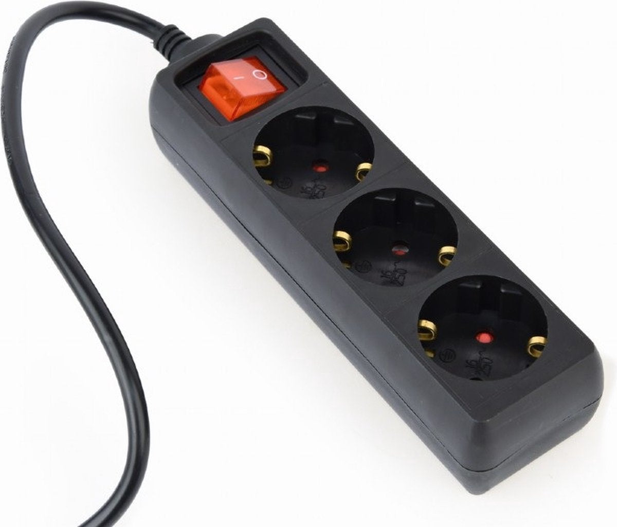 Energenie stekkerdoos met iec c14 stekker en 3 cee 7 3 contacten - met schakelaar zwart - 0,60 meter