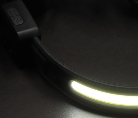 Brennerstuhl Luxpremium Akku-LED-Sensor-Stirnlampe SL 500 A Akku-LED-Stirnlampe mit Sensor und Rotlicht (Außenscheinwerfer IP44 mit Sensor für berührungsloses Einschalten, bis zu 22 Stunden Leuchtdauer, 500lm, Akku 18650 wechselbar)