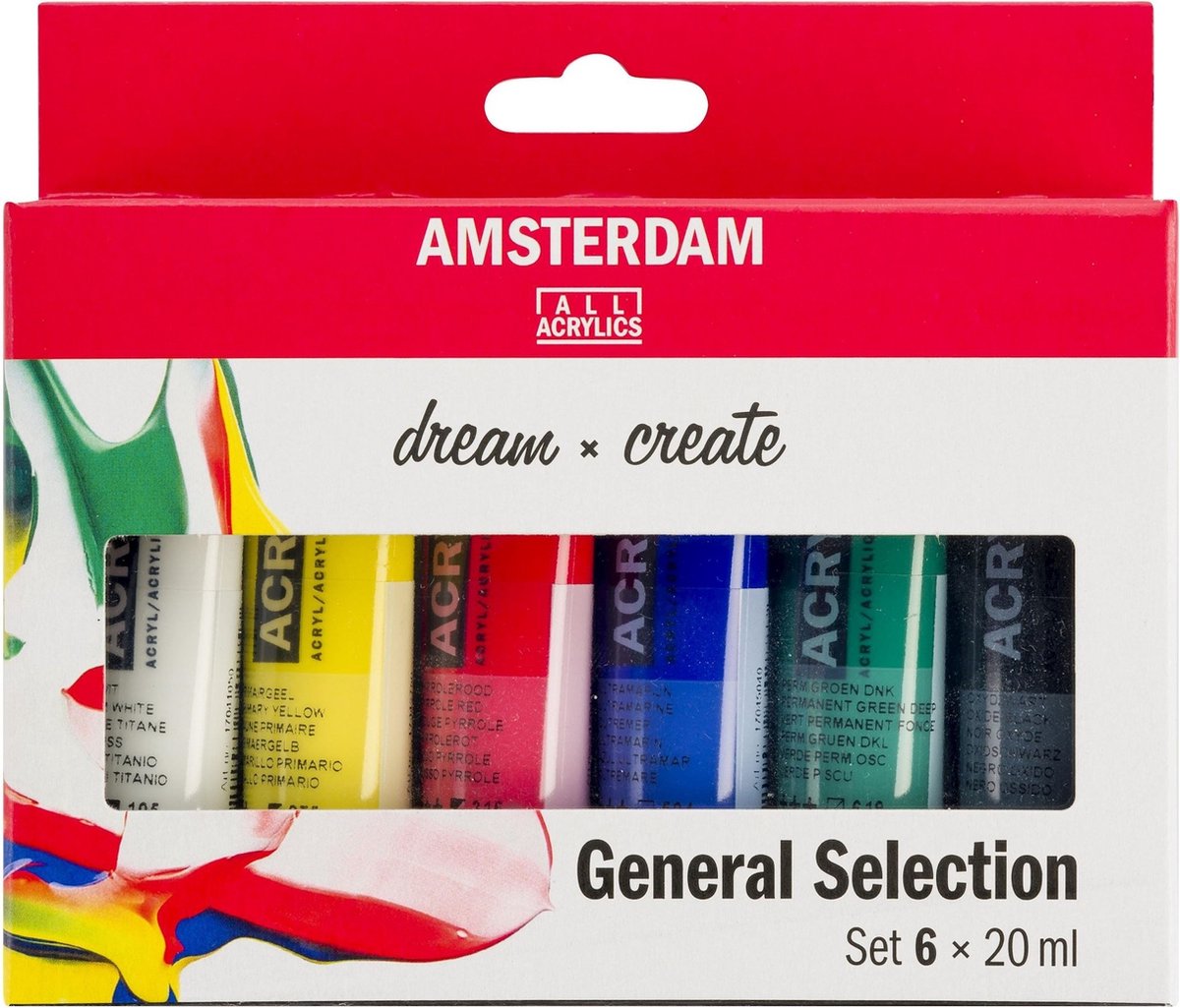 Bruynzeel Amsterdam Acrylfarben-Standardset, 6-tlg.