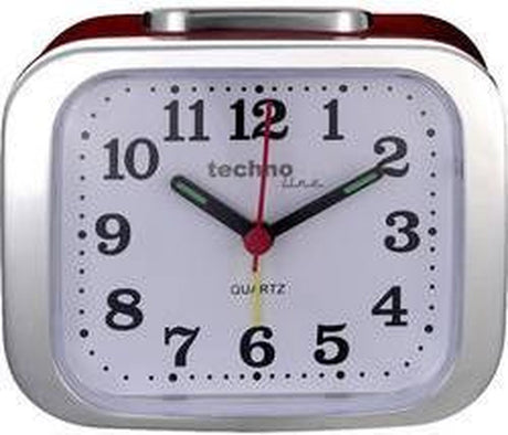 Technoline model xl rood - analoge quartz wekker in retro design