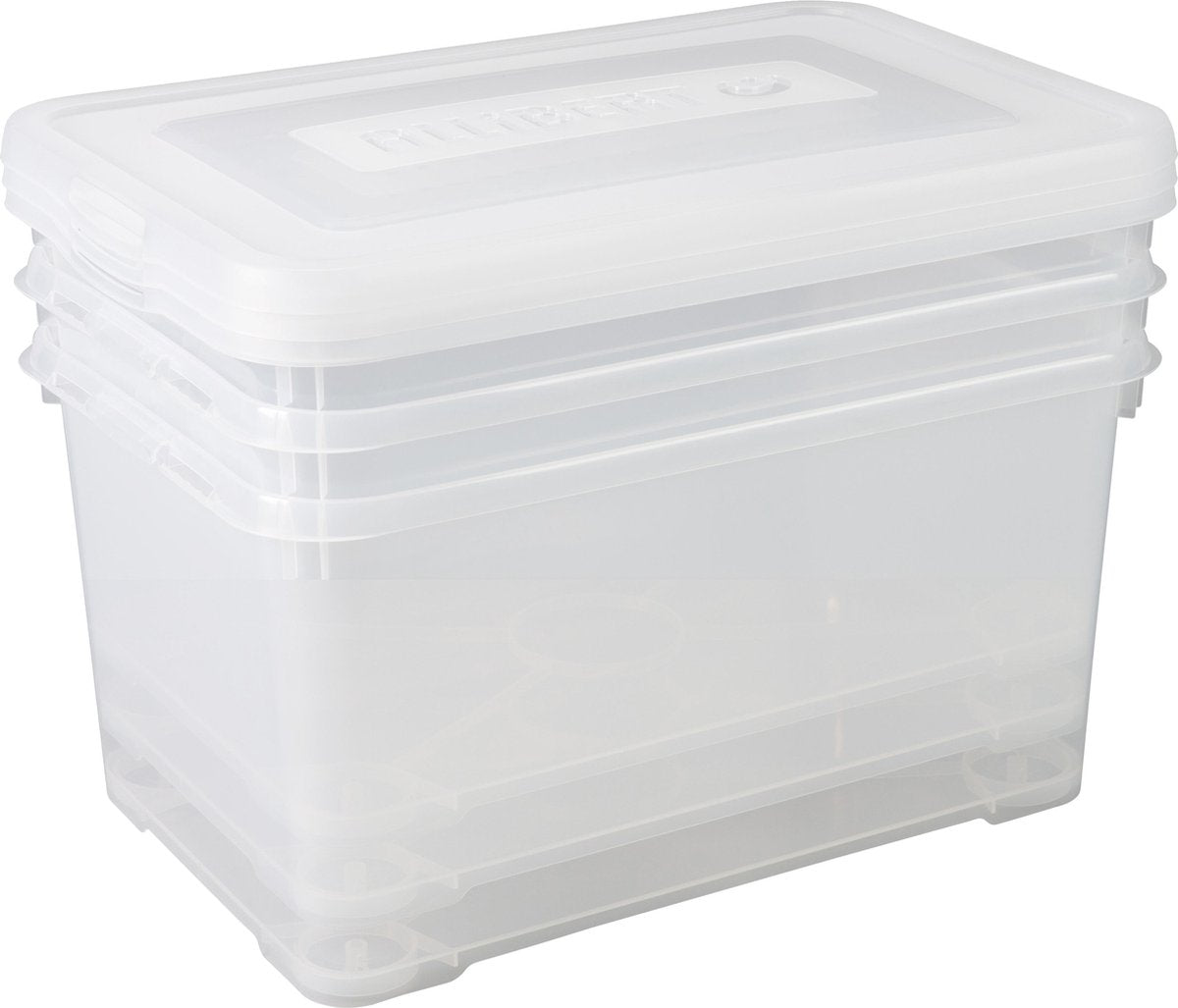 Curver Allibert praktische Aufbewahrungsbox – 3 x 50 Liter – 3er-Set – transparent