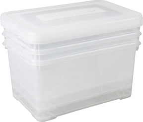 Curver Allibert praktische Aufbewahrungsbox – 3 x 50 Liter – 3er-Set – transparent