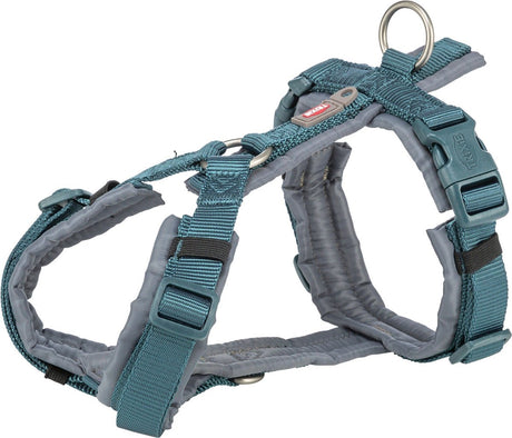 Trixie Hundegeschirr - Premium Trekking Petrolblau - verstellbar 32-38x1,3 cm