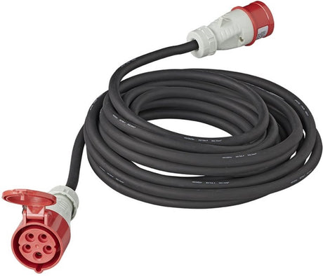 Proplus verlengkabel - cee - 20 meter - 400v - 5-polig - ip44 - uv-bestendig - verlengsnoer - aansluitsnoer - binnen en buiten - zwart
