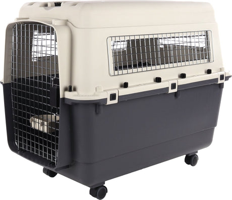Flamingo Transportbox Hund XL 90×60×74 cm – Transportkäfig Nomad Dunkelgrau XL