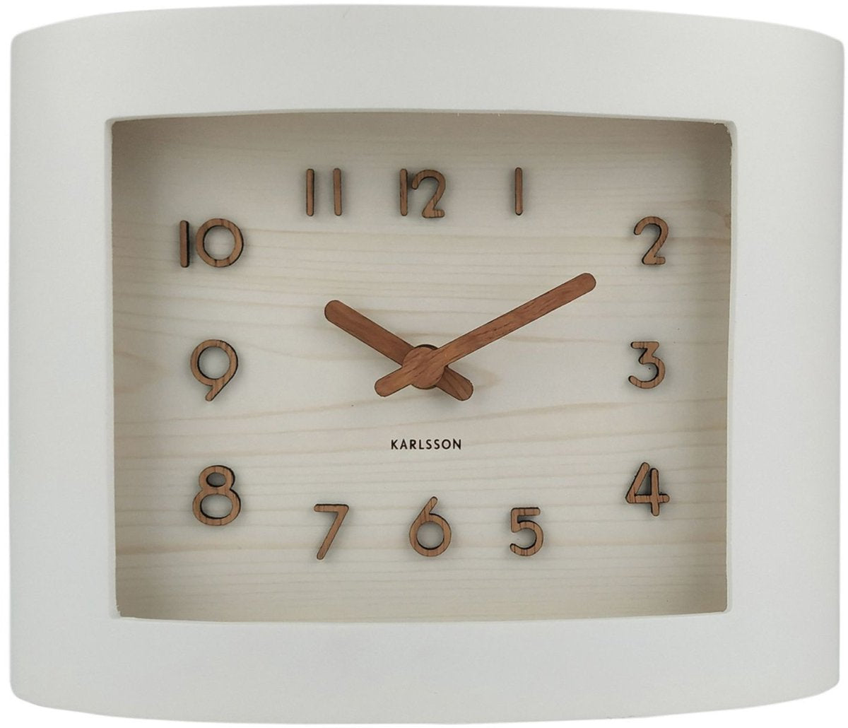 Karlsson tafelklok sole squared - wit - 8.4x22.1x16.9cm - modern