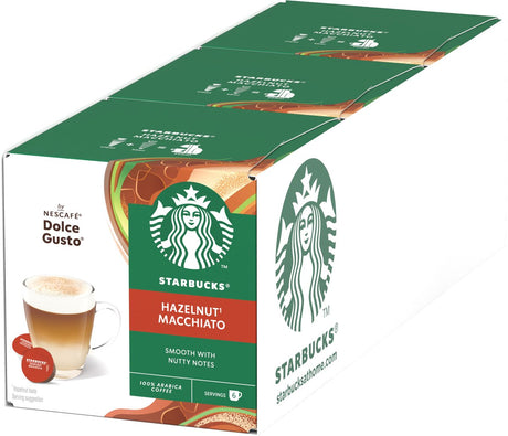 Starbucks by Dolce Gusto Kapseln Haselnuss Macchiato – 36 Kaffeetassen für 18 Tassen Kaffee