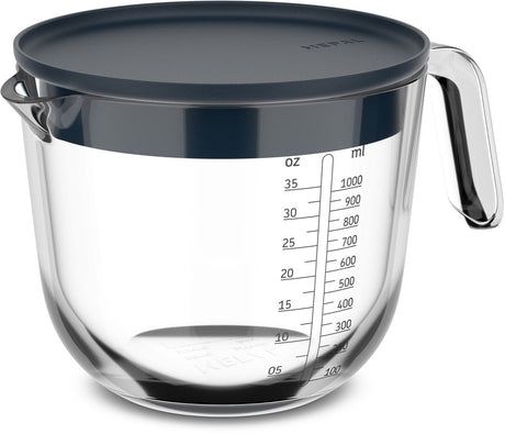 Glasmessbecher 1l mit Deckel marine | 4 Stück
