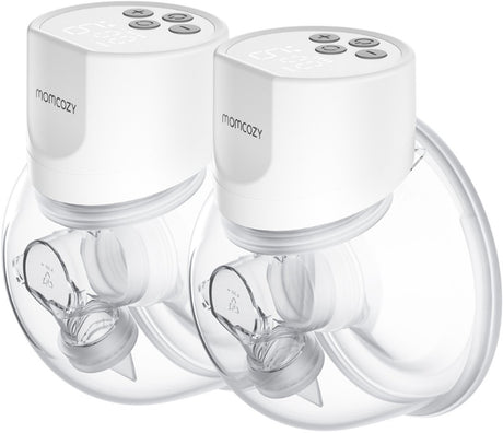 Momcozy S12pro Freisprech-Milchpumpe – 2 Stück – extra leise und kompakt – elektrisch – wiederaufladbar – Weiß
