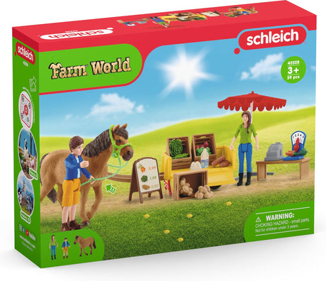 Schleich Bauernhofwelt - Mobiler Bauernhofstand - Figurenset - Kinderspielzeug für Jungen und Mädchen - 3 bis 8 Jahre - 27 Teile
