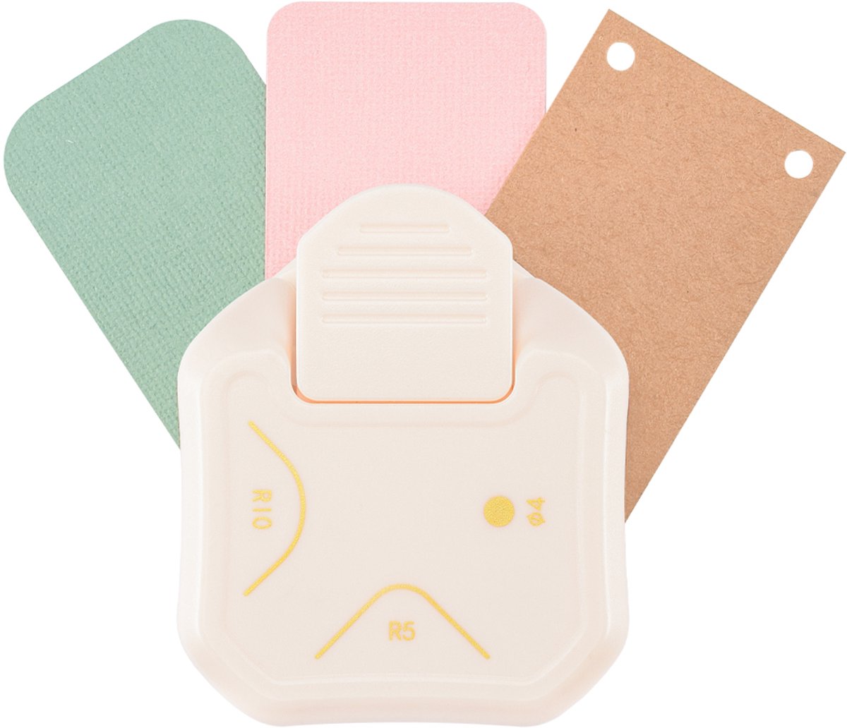 Vaessen creative pons - 3 in 1 hoekpons - 5 - 10 - ø4 mm - ivoor