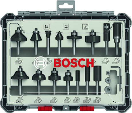 Bosch Zubehör Frässet gemischt | 1 4 | 15-delig - 2607017473