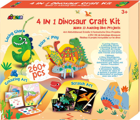 Avenir Aktivitätsset – Dinosaurier-Set – 4 in 1 – 3 Jahre