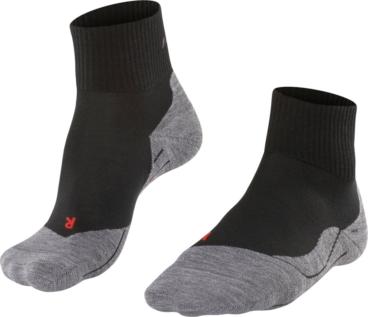 Falke TK5 kurze Anti-Blister Wandersocken aus dünnem Woll-Funktionsmaterial Herren Schwarz - Größe 44-45