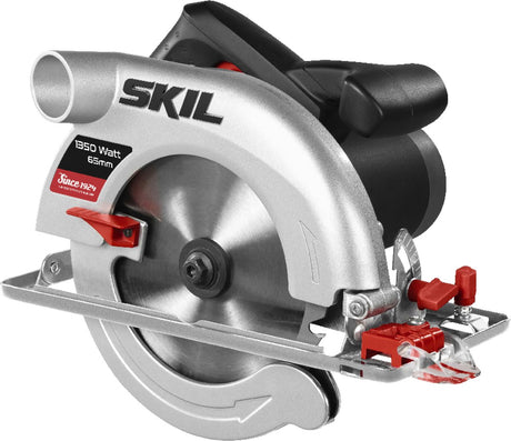 Skil-Kreissäge 1350 W – Schnittkapazität 65 mm – Stahlsägeblatt – Kreissägemaschine – Breitenführung – mit Schnittlinien-Visier – Kreissägeblatt mit 18 Zähnen – 5765 AA