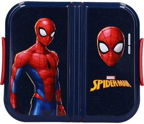 Spider-man eat yum repeat lunchbox - 15 x 18 x 5 cm - blauw