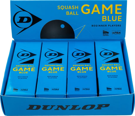 Dunlop - squash ball- game blue 4x3 ball box- black blue