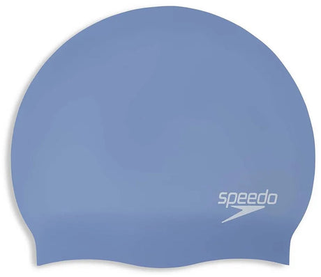 Speedo long hair cap badmuts unisex - zwemmuts dames en heren - extra ruimte voor lang haar - trekt niet aan het haar - latexvrij silicone - lichtgewicht - soepele pasvorm - blauw - one size
