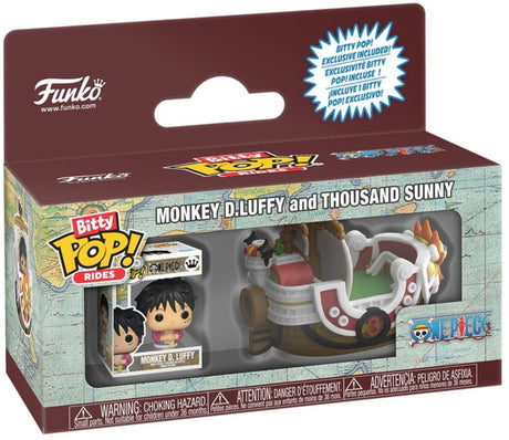 Funko one piece bitty pop! ride vinyl figure thousand sunny w luffy 2,5 cm