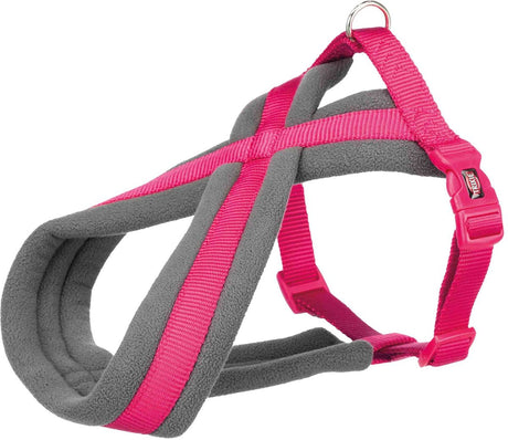 Trixie Hundegeschirr - verstellbar fuchsia 60-100x2,5cm - bequem mit Fleecefüllung