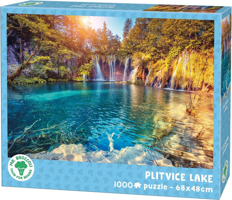 Mr. broccoli puzzel 1000 stukjes volwassenen - plitvice lake - legpuzzel waterval kroatië - fsc® - landschap collectie - 68 x 48 cm