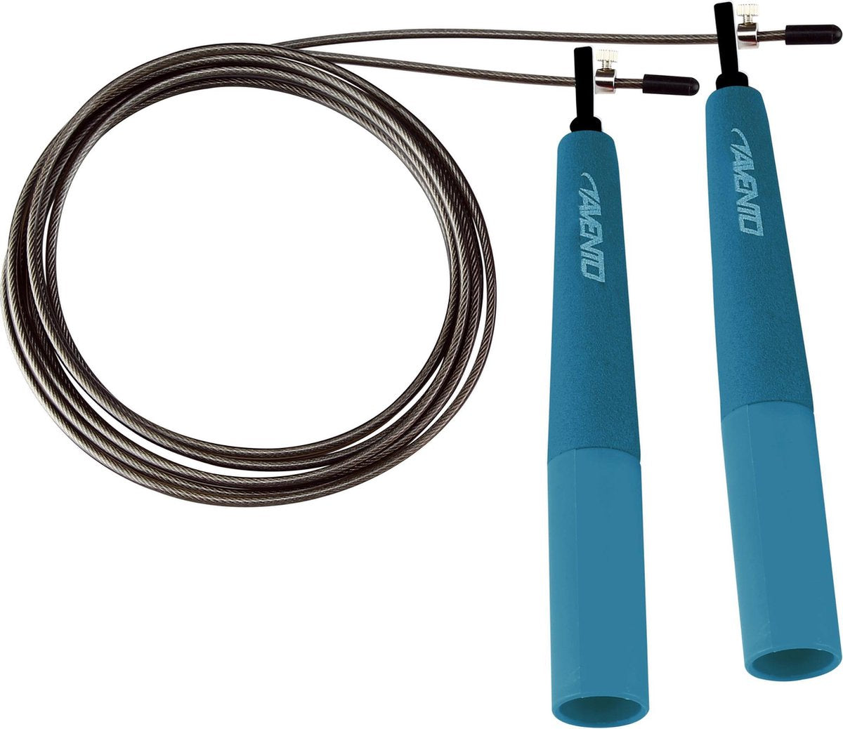 Avento springtouw staal - speed grip - blauw