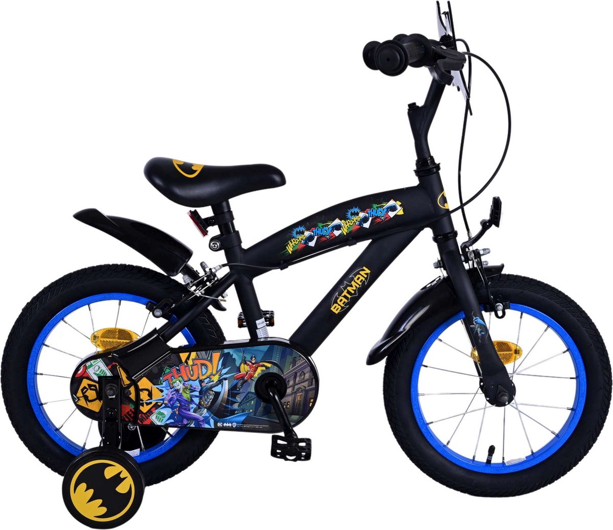 Volare Batman Kinderfahrrad – Jungen – 14 Zoll – Schwarz – zwei Handbremsen