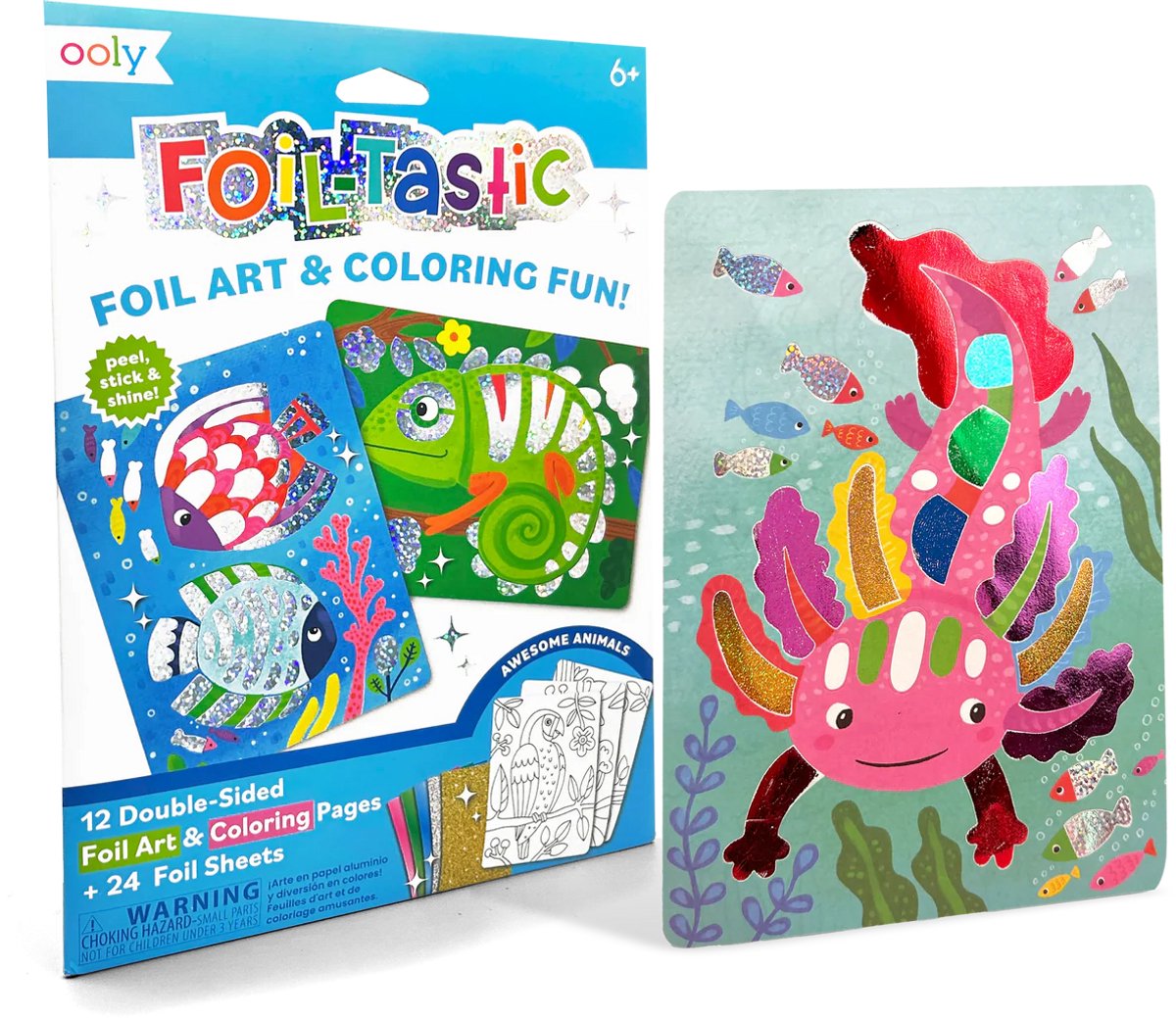 Ooly - foil-tastic - foil art coloring set - awesome animals - folie-knutselset