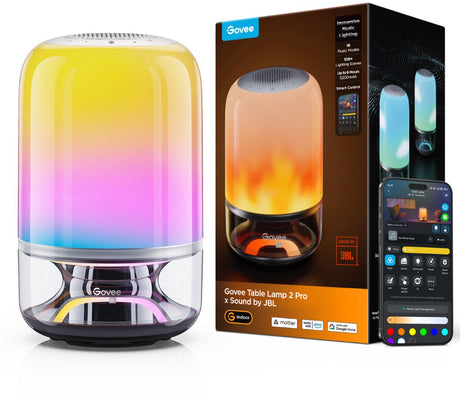 Govee Smart Tischlampe 27 cm Matter RGBICWW – tragbarer JBL-Lautsprecher