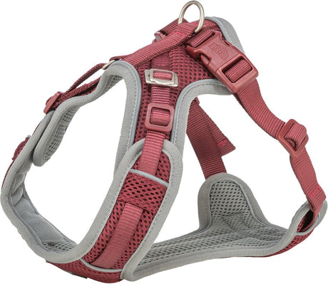 Trixie Hundegeschirr – Premium Flexmesh Sangria – atmungsaktiv, verstellbar, M 58–80 x 2 cm