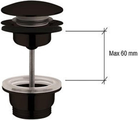Plieger roma afvoerplug - 2 in 1 design - 1 1 4 - mat zwart