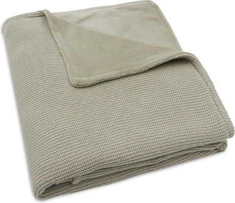 Jollein Decke Kinderbett 100x150cm Grundstrick olivgrüner Fleece