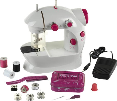 Klein Toys Fashion Passion Kindernähmaschine – inkl. alle Vorräte - weiß rosa