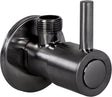 Differnz hoekstopkraan gun metal - met rozet - toiletkraan