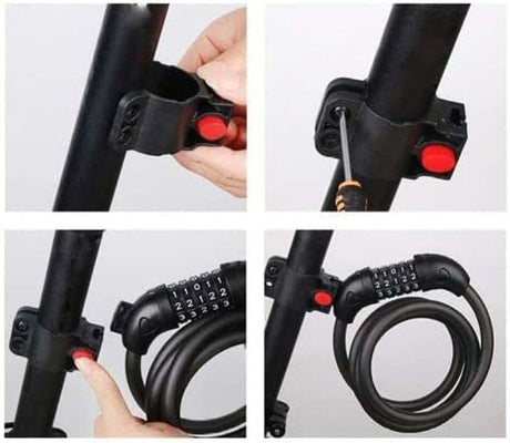 Xiaomi Elektroroller-Kabelschloss | Kabelschloss | für E-Scooter und Fahrräder | Zahlenkombination | flexibles Stahlkabel | kompakt und tragbar | wetterfest