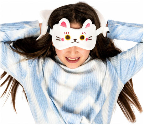 Relaxeazzz Maneki Neko Lucky Cat runde Reisekissen-Schlafmaske