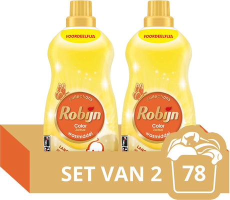 Robijn - vloeibaar wasmiddel - klein krachtig- zwitsal - 2 flessen - 78 wasbeurten - voordeelverpakking