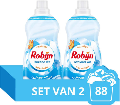 Robijn - vloeibaar wasmiddel - klein krachtig - stralend wit - voordeelverpakking - 2 flessen - 88 wasbeurten