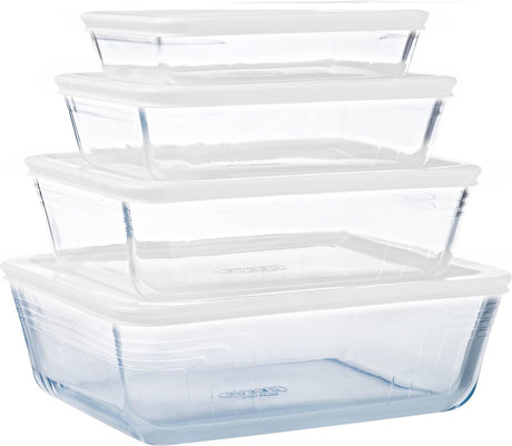Pyrex Cook Freeze Ofenform mit Deckel – 4er-Set – Glas –