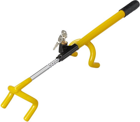 Proplus stuurslot - airbagslot - stuurslot - stuurvergrendeling - inclusief 2 sleutels - universeel - verstelbaar van 21 tot 37 cm - geel
