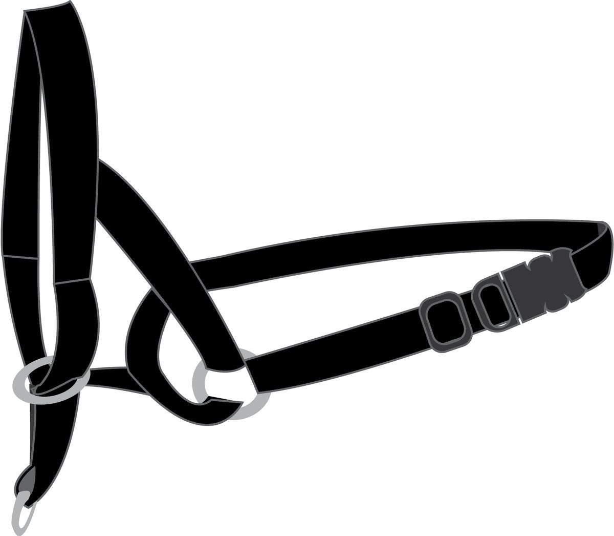 Flamingo easy leader - hoofdhalsband honden - halsband easy leader zwart xl 55-74cm 15mm