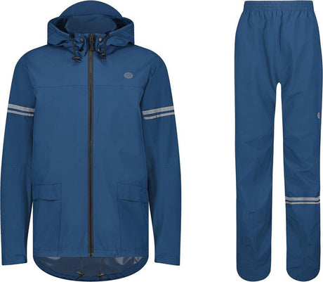 Agu original essential regenpak – 100% waterdicht winddicht – dames heren - poray 5.000 – gerecycled materiaal – blauw - xxxl