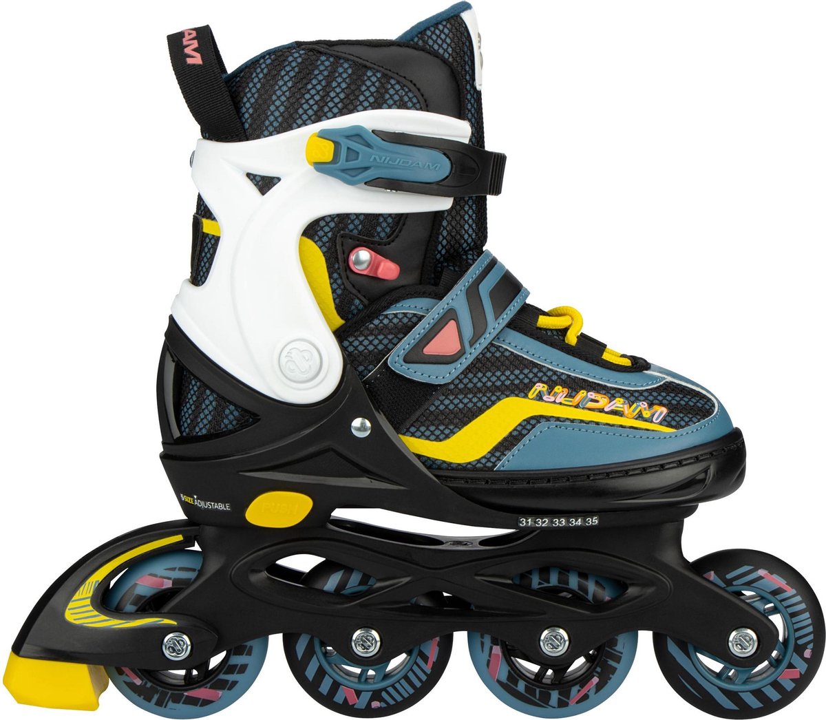 Nijdam Inline-Skates verstellbar – 33-37 – Game Patrol – Blau Schwarz 33-37
