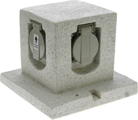 Heitronic 36315 buitenstopcontact granietgrijs (mat) steenlook