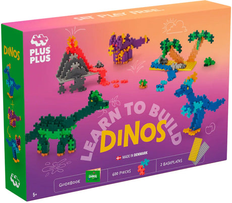 Plus-Plus Dinosaurier bauen lernen 600-teiliges Bauset – 3918 – Bauspielzeug – Konstruktionsspielzeug – Set mit Bausteinen – ab 5 Jahren