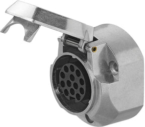 Proplus stekkerdoos 13-polig – voor aanhanger, caravan en camper – jaeger met mistlichtschakelaar – zilver