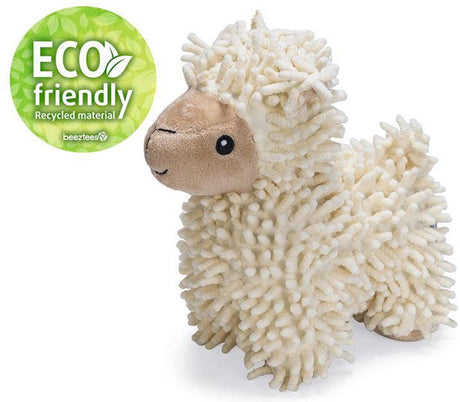 Beeztees eco honden knuffel schaapje jovi - honden speelgoed - zonder piep - 100% gerecycled - beige - 26x6x21 cm
