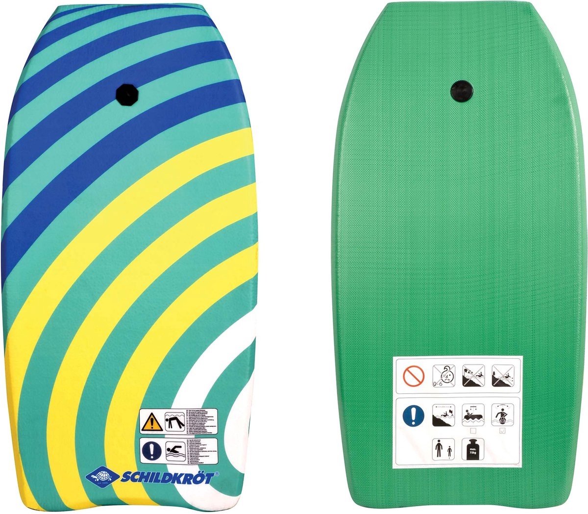 Schildkröt bodyboard l blauw groen geel